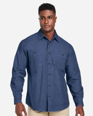 Harriton Unisex Denim Shirt Jacket - Image 4