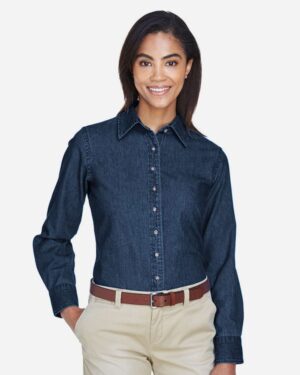 Harriton Women's Denim Shirt - Image 3