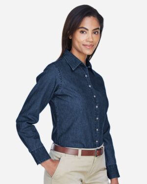 Harriton Women's Denim Shirt - Image 4