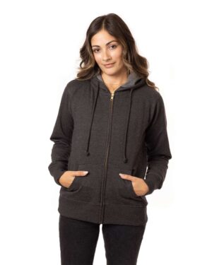 econscious Women's Heathered Full-Zip Hooded Sweatshirt - Image 4