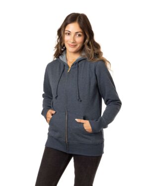 econscious Women's Heathered Full-Zip Hooded Sweatshirt - Image 10