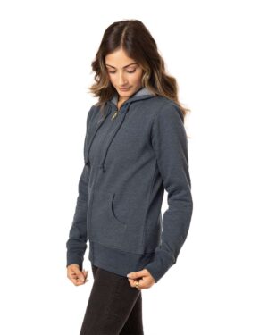 econscious Women's Heathered Full-Zip Hooded Sweatshirt - Image 11