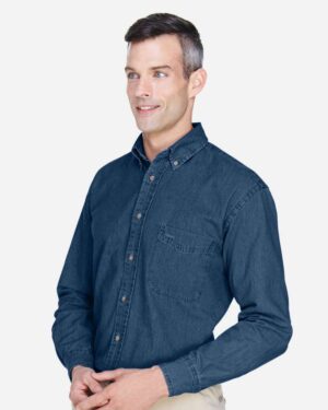 Harriton Men's Tall Denim Shirt - Image 4