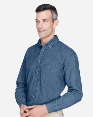 Harriton Men's Tall Denim Shirt - Image 9