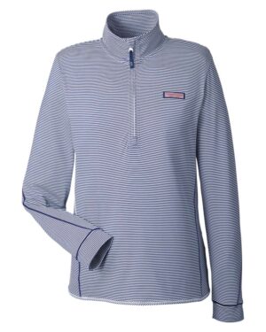 vineyard vines Women's Microstripe Sankaty Half-Zip Pullover - Image 7