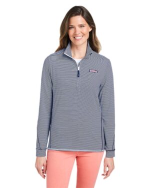 vineyard vines Women's Microstripe Sankaty Half-Zip Pullover - Image 10