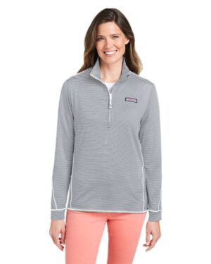 vineyard vines Women's Microstripe Sankaty Half-Zip Pullover - Image 16