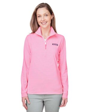 vineyard vines Women's Microstripe Sankaty Half-Zip Pullover - Image 28