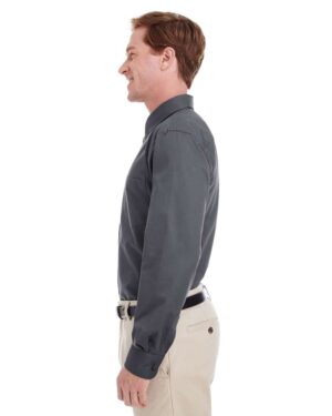 Harriton Men's Foundation Cotton Twill Dress Shirt with Teflon - Image 7