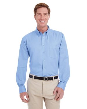Harriton Men's Foundation Cotton Twill Dress Shirt with Teflon - Image 10