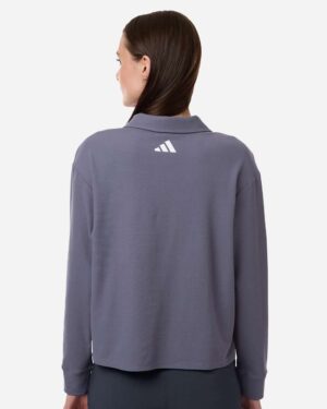 Adidas Women's Beyond Long Sleeve Loose Polo - Image 12