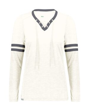 Holloway Women's Eco Revive™ Monterey Long Sleeve V-Neck T-Shirt - Image 4