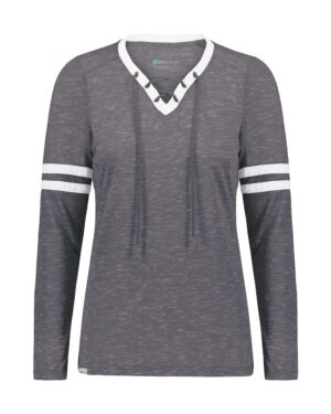 Holloway Women's Eco Revive™ Monterey Long Sleeve V-Neck T-Shirt - Image 10