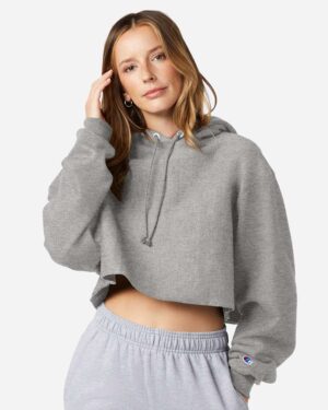Champion Women's Reverse Weave® Hooded Cropped Sweatshirt - Image 7