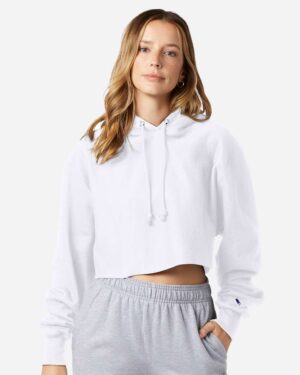 Champion Women's Reverse Weave® Hooded Cropped Sweatshirt - Image 10