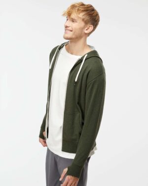 Independent Trading Co. Unisex Heathered French Terry Full-Zip Hooded Sweatshirt - Image 32