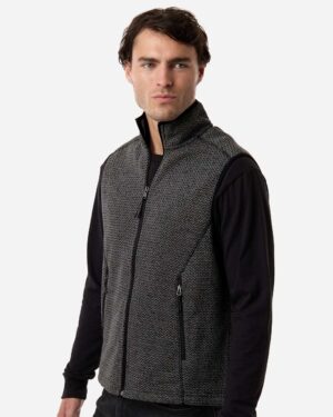 North End Men's Jasper Jacquard Fleece Vest - Image 5