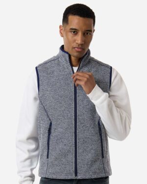 North End Men's Jasper Jacquard Fleece Vest - Image 9