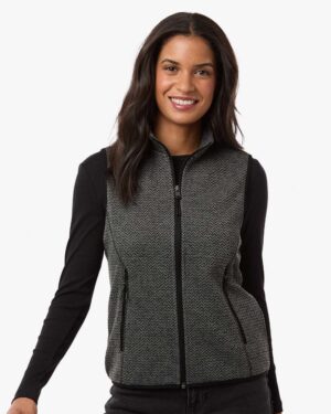North End Women's Jasper Jacquard Fleece Vest - Image 3