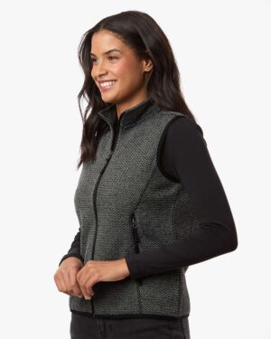 North End Women's Jasper Jacquard Fleece Vest - Image 4