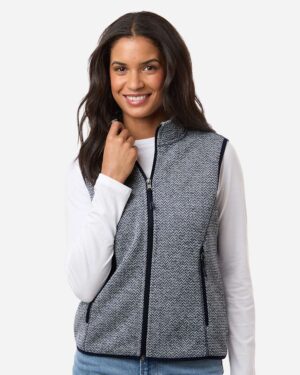 North End Women's Jasper Jacquard Fleece Vest - Image 8