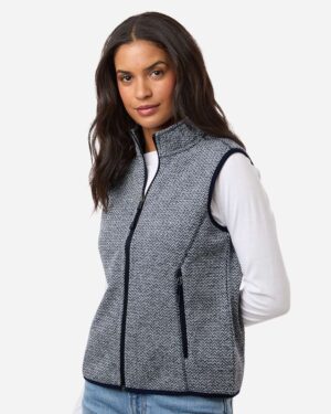 North End Women's Jasper Jacquard Fleece Vest - Image 9