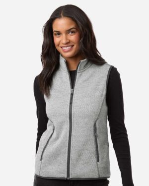 North End Women's Jasper Jacquard Fleece Vest - Image 11