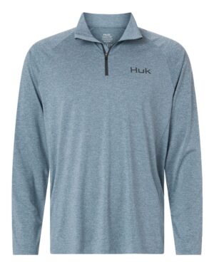 HUK Men's Airweight Heather Quarter-Zip Pullover - Image 4