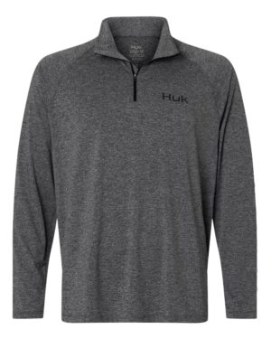 HUK Men's Airweight Heather Quarter-Zip Pullover - Image 7