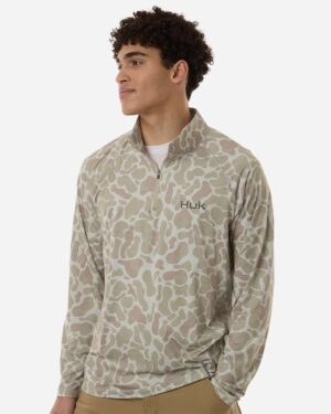 HUK Men's Airweight KC Printed Quarter-Zip Pullover - Image 5
