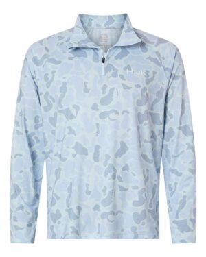 HUK Men's Airweight KC Printed Quarter-Zip Pullover - Image 7