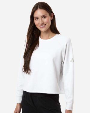 Adidas Women's Beyond Side-Snap Crewneck Sweatshirt - Image 4