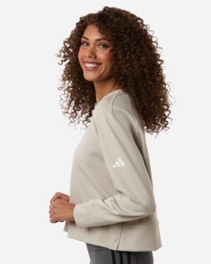 Adidas Women's Beyond Side-Snap Crewneck Sweatshirt - Image 11