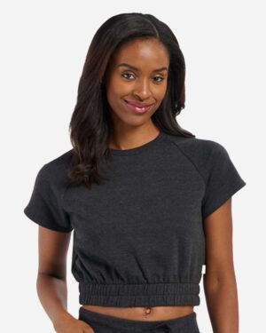 Boxercraft Women's French Terry Short Sleeve Cropped Crewneck Sweatshirt - Image 3