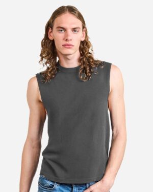 American Apparel Unisex Heavyweight Cotton Garment-Dyed Mid-Length Muscle Tee - Image 4