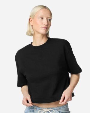 American Apparel Women's French Terry Mid-Length Boxy Top - Image 4
