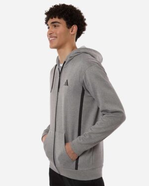 Adidas Men's Game & Go Fleece Full-Zip Hooded Sweatshirt - Image 5