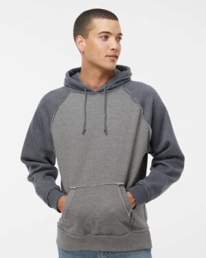 J. America Men's Vintage Heather Hooded Sweatshirt - Image 46
