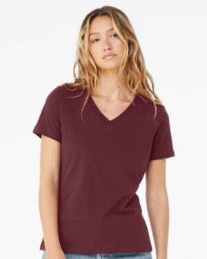 BELLA + CANVAS Women’s Relaxed Jersey V-Neck Tee - Image 22