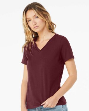 BELLA + CANVAS Women’s Relaxed Jersey V-Neck Tee - Image 23