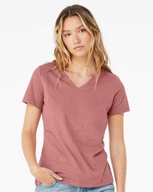 BELLA + CANVAS Women’s Relaxed Jersey V-Neck Tee - Image 28