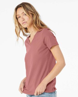 BELLA + CANVAS Women’s Relaxed Jersey V-Neck Tee - Image 29