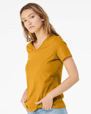 BELLA + CANVAS Women’s Relaxed Jersey V-Neck Tee - Image 41
