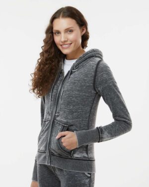 J. America Women's Zen Fleece Full-Zip Hooded Sweatshirt - Image 11