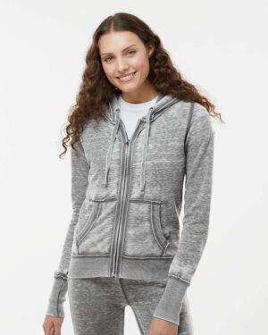 J. America Women's Zen Fleece Full-Zip Hooded Sweatshirt - Image 4