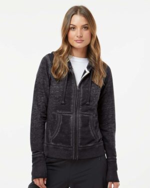J. America Women's Zen Fleece Full-Zip Hooded Sweatshirt - Image 19