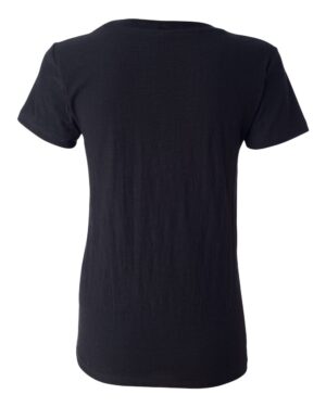 J. America Women's V-Neck Slub T-Shirt - Image 3