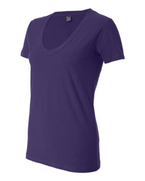 J. America Women's V-Neck Slub T-Shirt - Image 11