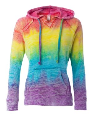 MV Sport Women’s Courtney Burnout V-Notch Hooded Sweatshirt - Image 7