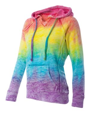MV Sport Women’s Courtney Burnout V-Notch Hooded Sweatshirt - Image 8